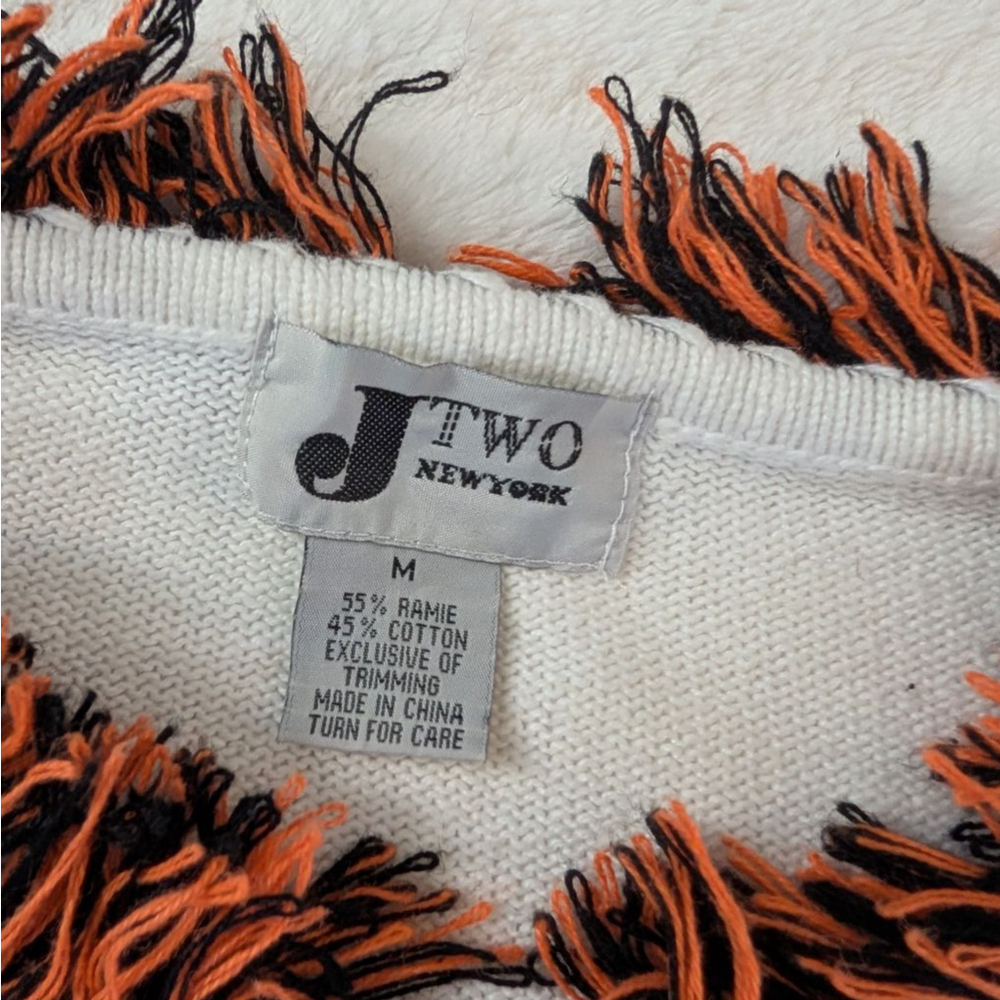 JTwo New York Vintage Witchy Halloween White Orange Cardigan - Medium - Picture 5 of 10